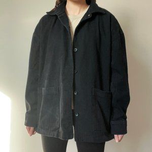 Lazy Oaf Black Denim Chore Jacket Sz Small
